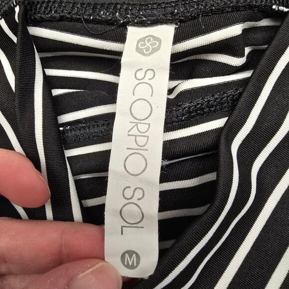 Women's Scorpio Sol Black & White High Waisted Athletic Leggings - Size Medium - Picture 9 of 10